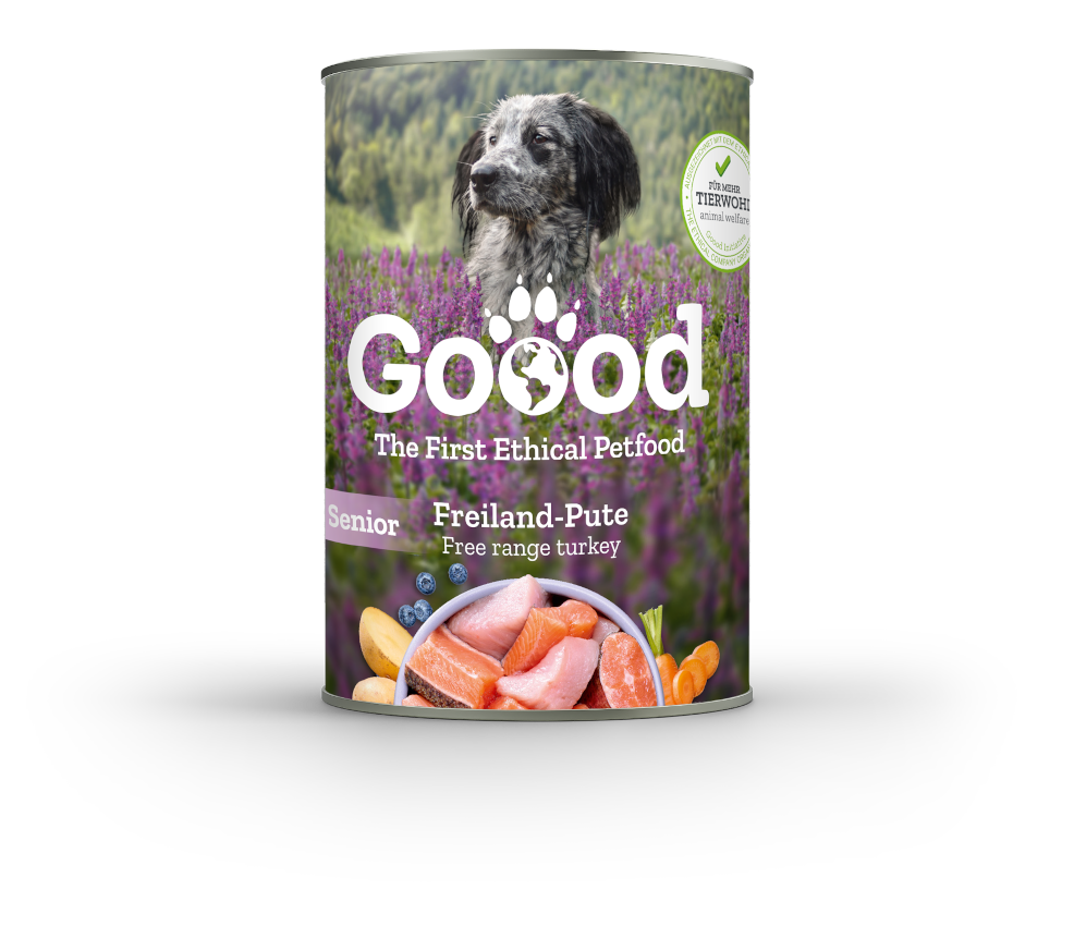 Pâtée chien senior à la dinde fermière & truite durable (sans céréales)