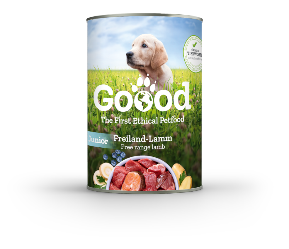 Pâtée chien junior à l'agneau fermier & truite durable (sans céréales) 800 g